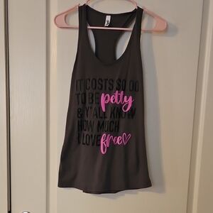 Women's Black and Pink Graphic Tank Top